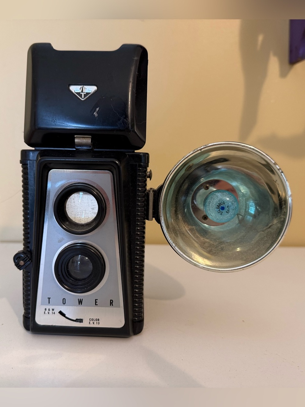 Vintage Tower Camera and Flash